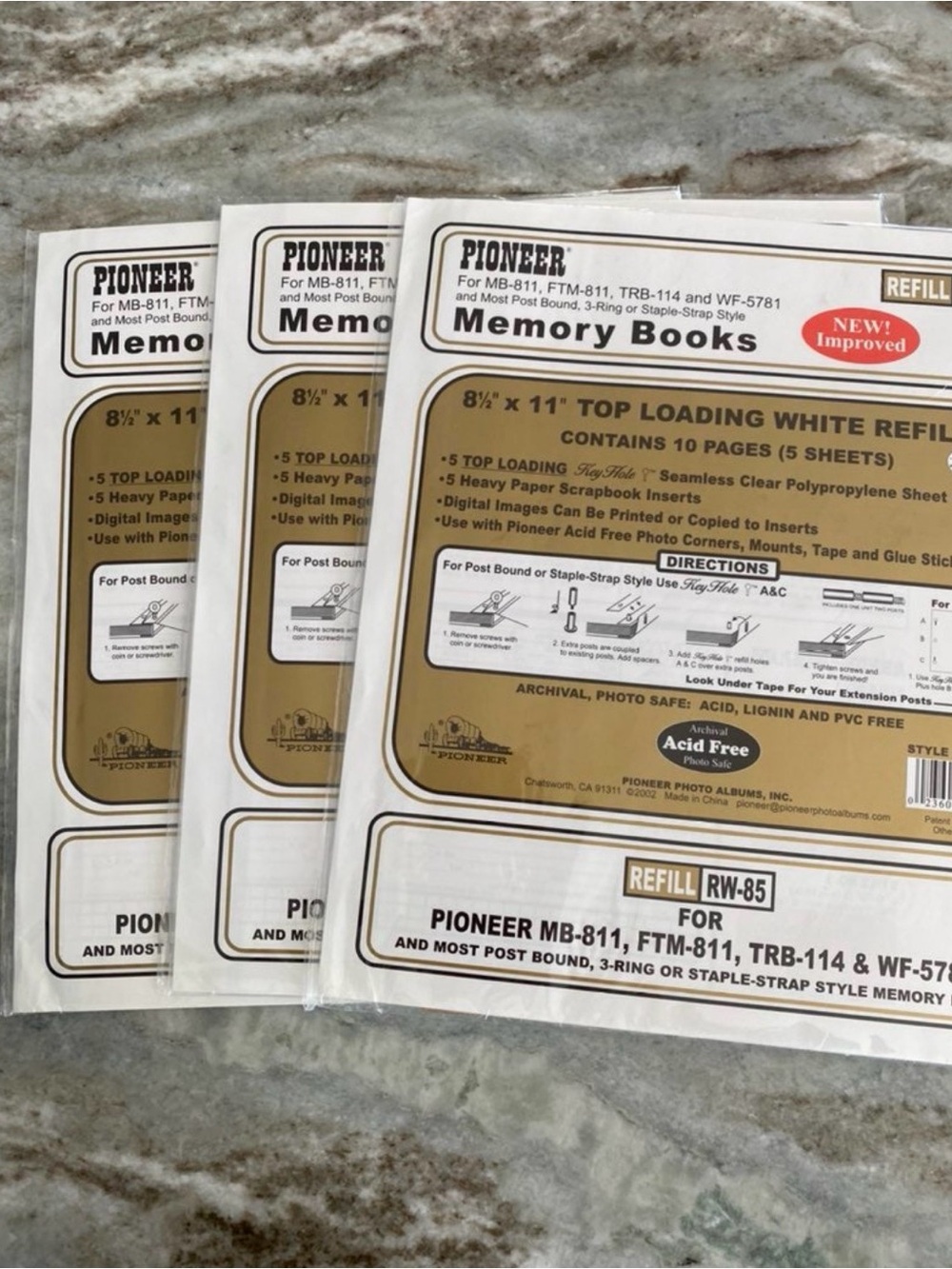 Pioneer Memory Books Refill Pack - White 3 packs 15 sheets